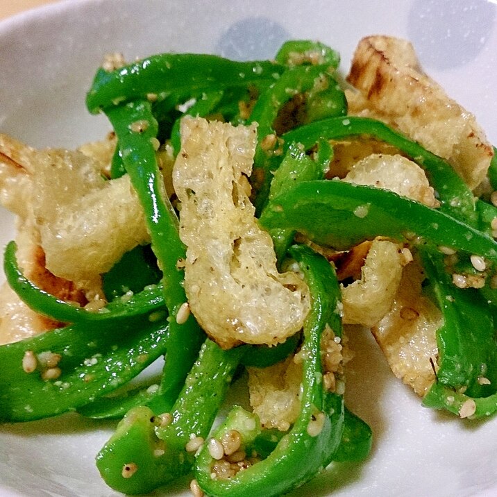 カリカリ油揚げとピーマンのごま和え レシピ 作り方 By ぼーずの母ちゃん 楽天レシピ カリカリ油揚げとピーマンのごま和え レシピ 作り方 By ぼーずの母ちゃん 楽天レシピ